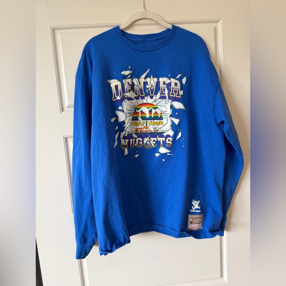 Mitchell & Ness Blue Denver Nuggets Hardwood Classics Tee